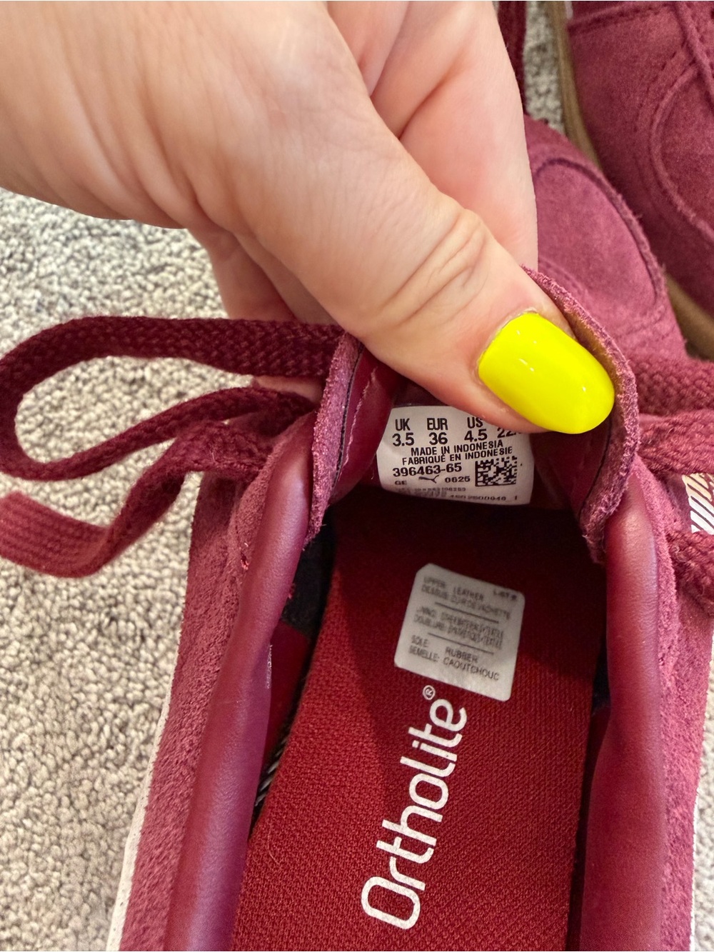 Puma Burgundy Suede Low-Top Sneakers - Picture 3 of 4